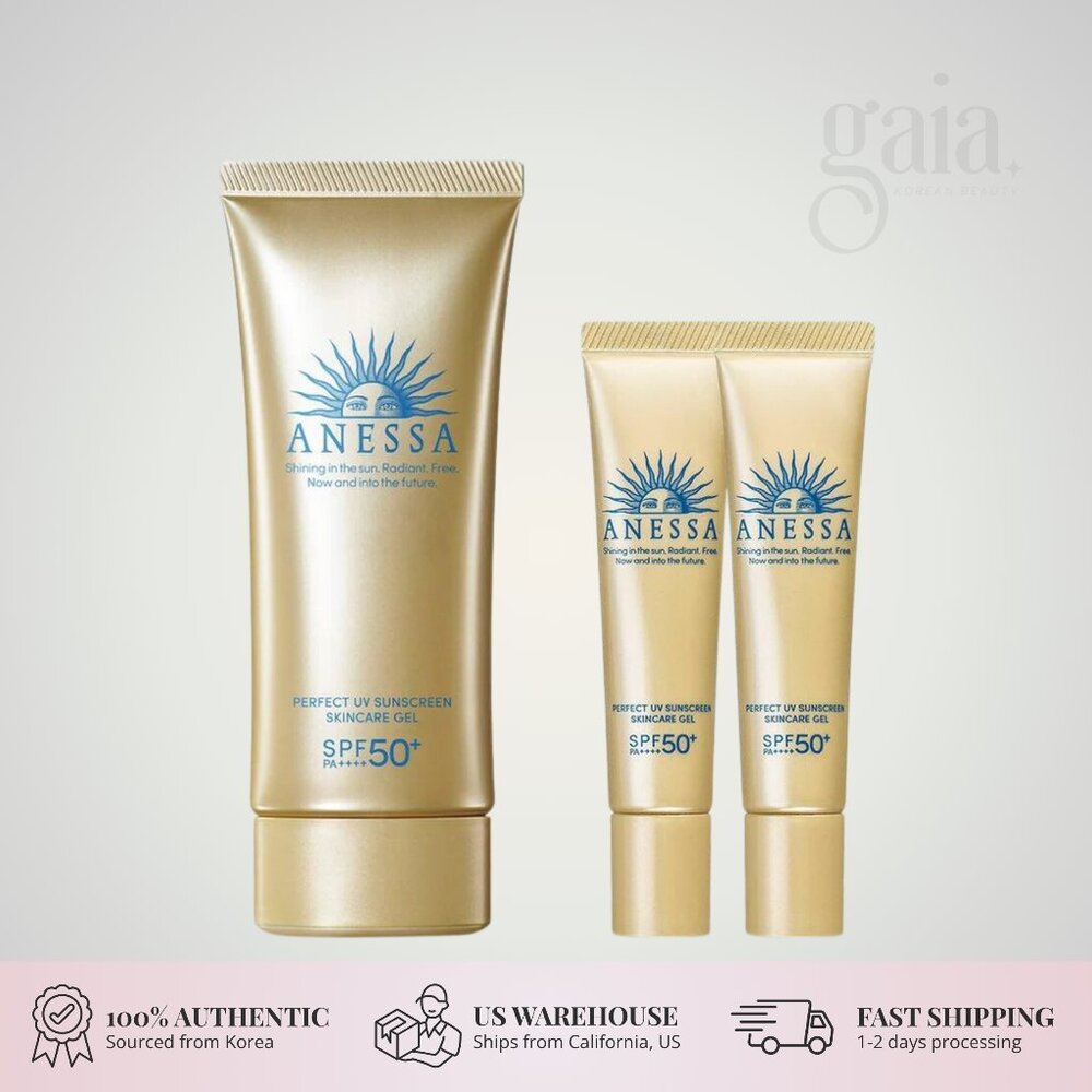 ANESSA Perfect UV Sunscreen Skincare Gel 90g + Travel Minis Set (15g×2)